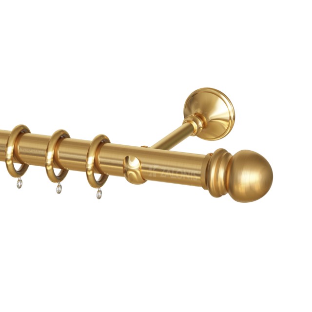 SINGLE CURTAIL ROD SET D.35 / MAT GOLD / A3 GLOBE END