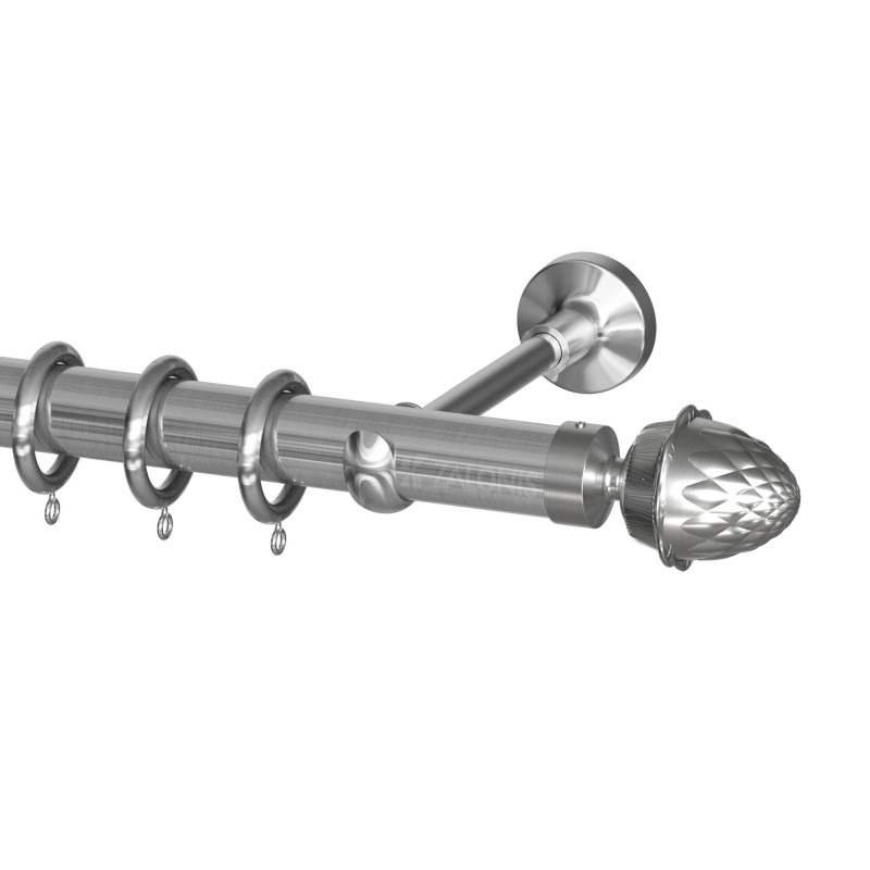 SINGLE CURTAIL ROD SET D.35 / MAT NICKEL / A5 PIGNA END BRASS CURTAIN ROD D.35 SET