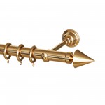 SINGLE CURTAIL ROD SET D.35 / GOLD / A6 PIRAMIDE END