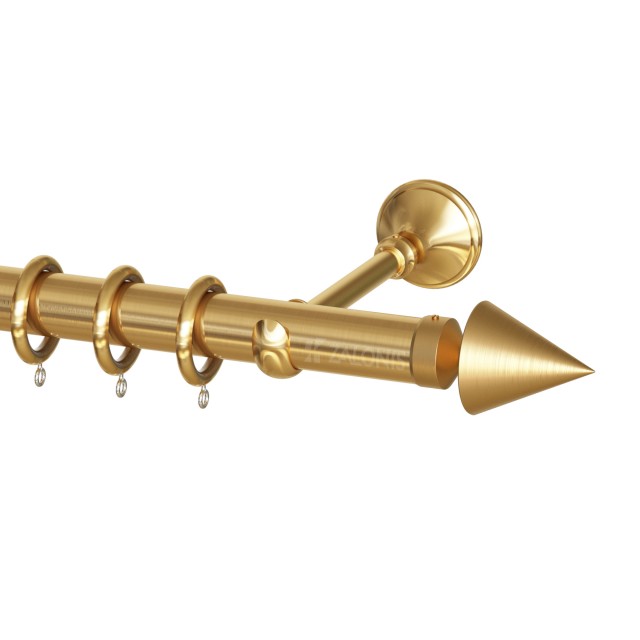 SINGLE CURTAIL ROD SET D.35 / MAT GOLD / A6 PIRAMIDE END
