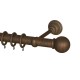 SINGLE CURTAIL ROD SET D.35 / ANTIQUE / A7 SFERA END BRASS CURTAIN ROD D.35 SET