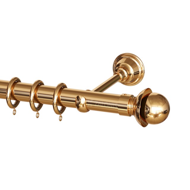 SINGLE CURTAIL ROD SET D.35 / GOLD / A9 LOTUS END