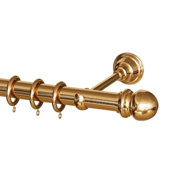 SINGLE CURTAIL ROD SET D.35 / GOLD / A3 GLOBE END