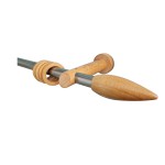 SINGLE CURTAIN ROD SET D.20 mm / HONEY / OVAL END