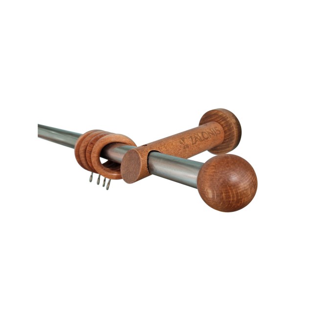 SINGLE CURTAIN ROD SET D.20 mm / CHERRY / SPHERE END