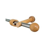 SINGLE CURTAIN ROD SET D.20 mm / HONEY / SPHERE END