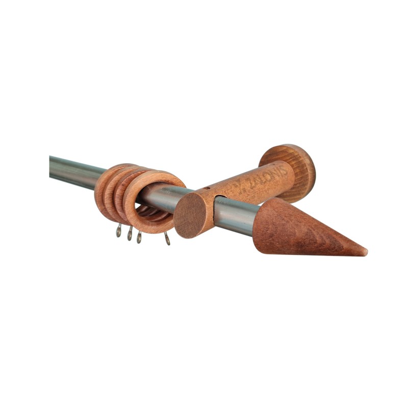 SINGLE CURTAIN ROD SET D.20 mm / CHERRY / CONE END