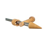 SINGLE CURTAIN ROD SET D.20 mm / HONEY / CONE END