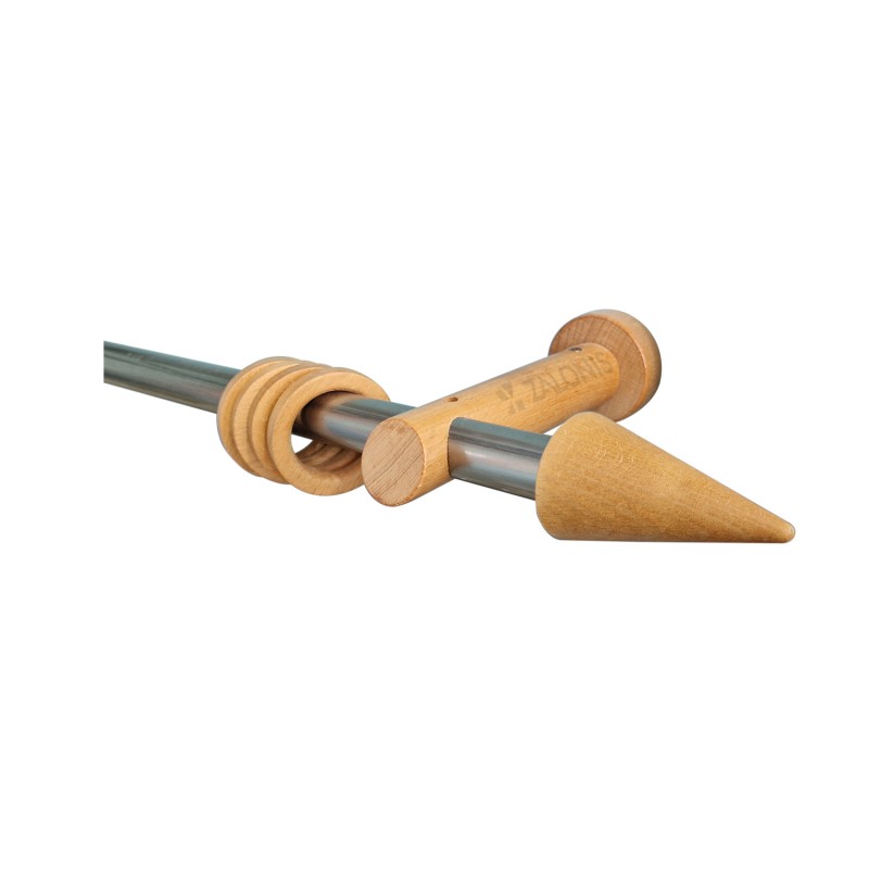 SINGLE CURTAIN ROD SET D.20 mm / HONEY / CONE END