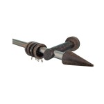 SINGLE CURTAIN ROD SET D.20 mm / WENGE / CONE END