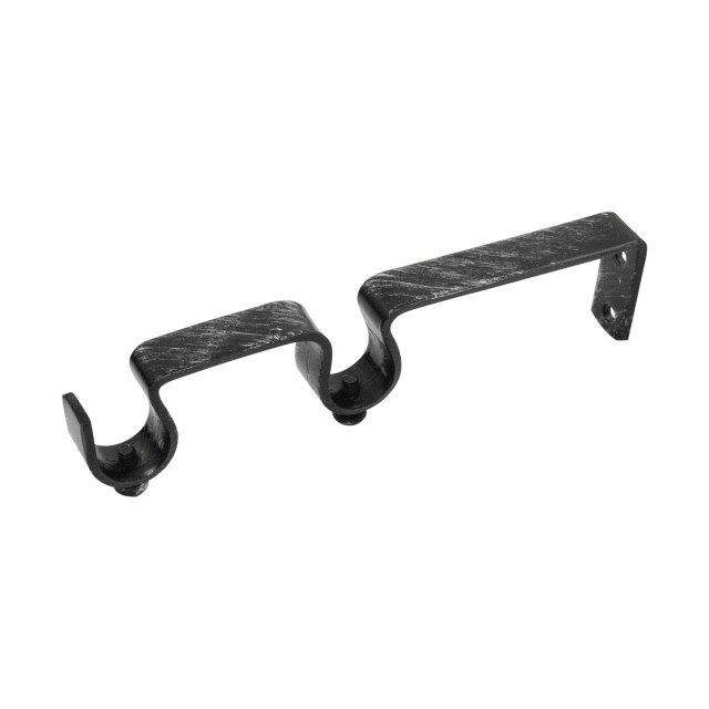 DOUBLE CURTAIL ROD SUPPORT / BLACK-SILVER / FOR D.18