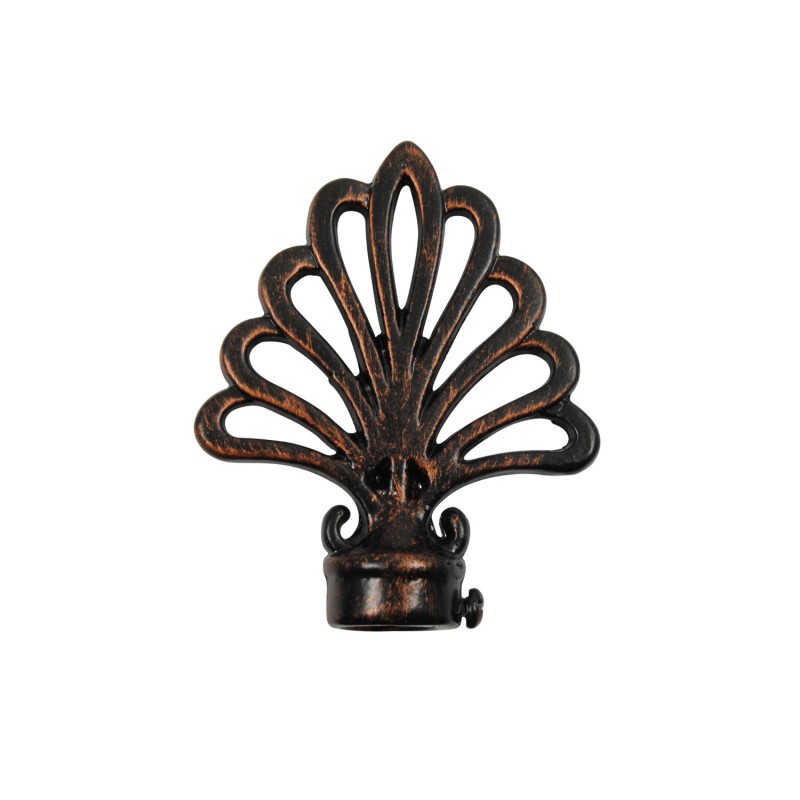 SINGLE CURTAIL ROD SET D.18 / BLACK-COPPER / PEACOCK END SINGLE CURTAIL ROD SET D.18 / BLACK-COPPER / PEACOCK END