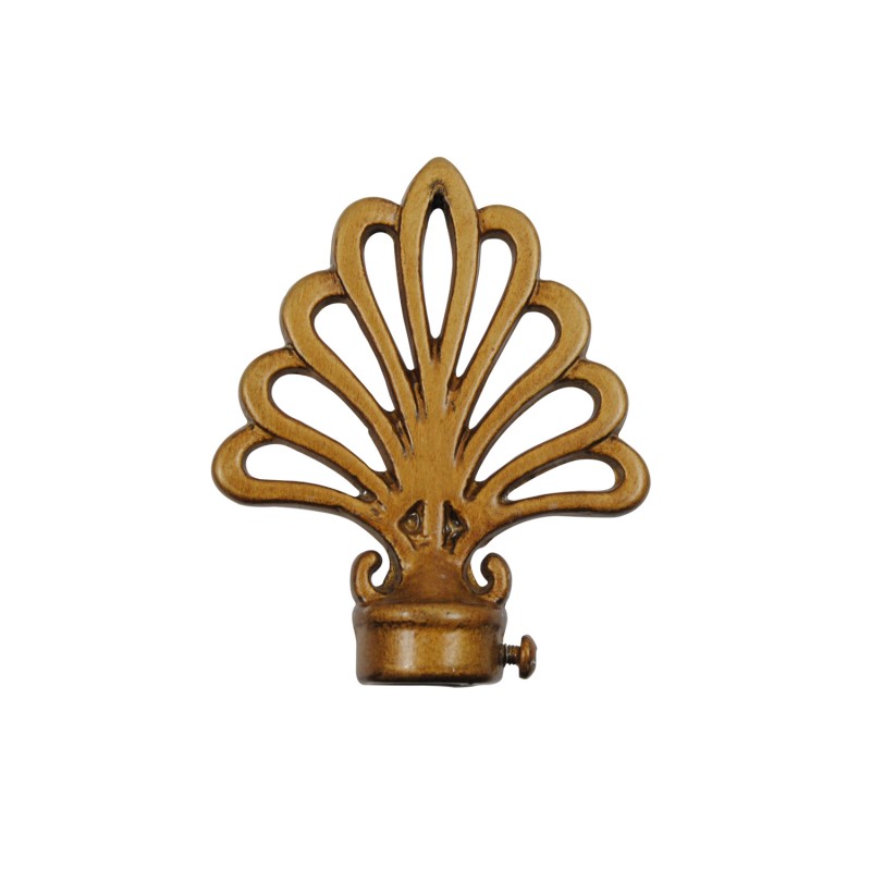 SINGLE CURTAIL ROD SET D.18 / GOLD-ANTIQUE / PEACOCK END SINGLE CURTAIL ROD SET D.18 / GOLD-ANTIQUE / PEACOCK END
