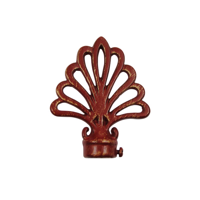 SINGLE CURTAIL ROD SET D.18 / GOLD-RED / PEACOCK END SINGLE CURTAIL ROD SET D.18 / GOLD-RED / PEACOCK END