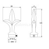 SINGLE CURTAIL ROD SET D.18 / BLACK-SILVER / SPEAR END SINGLE CURTAIL ROD SET D.18 / BLACK-SILVER / SPEAR END