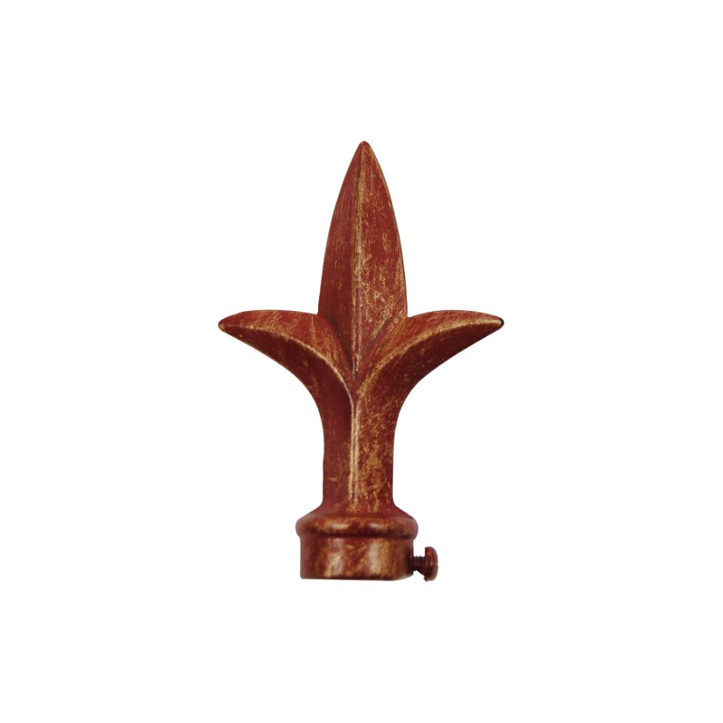 SINGLE CURTAIL ROD SET D.18 / GOLD-RED / SPEAR END SINGLE CURTAIL ROD SET D.18 / GOLD-RED / SPEAR END
