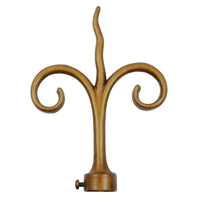 SINGLE CURTAIL ROD SET D.18 / GOLD-ANTIQUE / SPRT END SINGLE CURTAIL ROD SET D.18 / GOLD-ANTIQUE / SPRT END