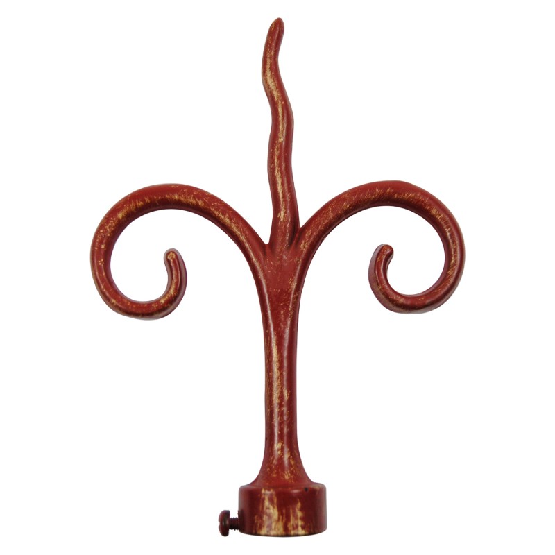 SINGLE CURTAIL ROD SET D.18 / GOLD-RED / SPROUT END SINGLE CURTAIL ROD SET D.18 / GOLD-RED / SPROUT END