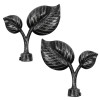 SINGLE CURTAIL ROD SET D.18 / BLACK-SILVER / LEAF END SINGLE CURTAIL ROD SET D.18 / BLACK-SILVER / LEAF END