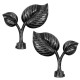 SINGLE CURTAIL ROD SET D.18 / BLACK-SILVER / LEAF END