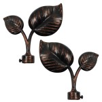 LEAF CURTAIL ROD LEFT-RIGHT END / BLACK-COPPER / FOR D.18