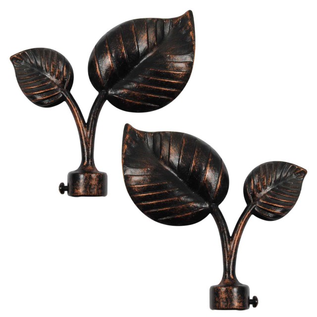LEAF CURTAIL ROD LEFT-RIGHT END / BLACK-COPPER / FOR D.18