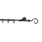 SINGLE CURTAIL ROD SET D.18 / BLACK-SILVER / BISHOP END