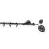 SINGLE CURTAIL ROD SET D.18 / BLACK-SILVER / LEAF END SINGLE CURTAIL ROD SET D.18 / BLACK-SILVER / LEAF END