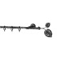SINGLE CURTAIL ROD SET D.18 / BLACK-SILVER / LEAF END