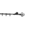 SINGLE CURTAIL ROD SET D.18 / BLACK-SILVER / PEACOCK END SINGLE CURTAIL ROD SET D.18 / BLACK-SILVER / PEACOCK END