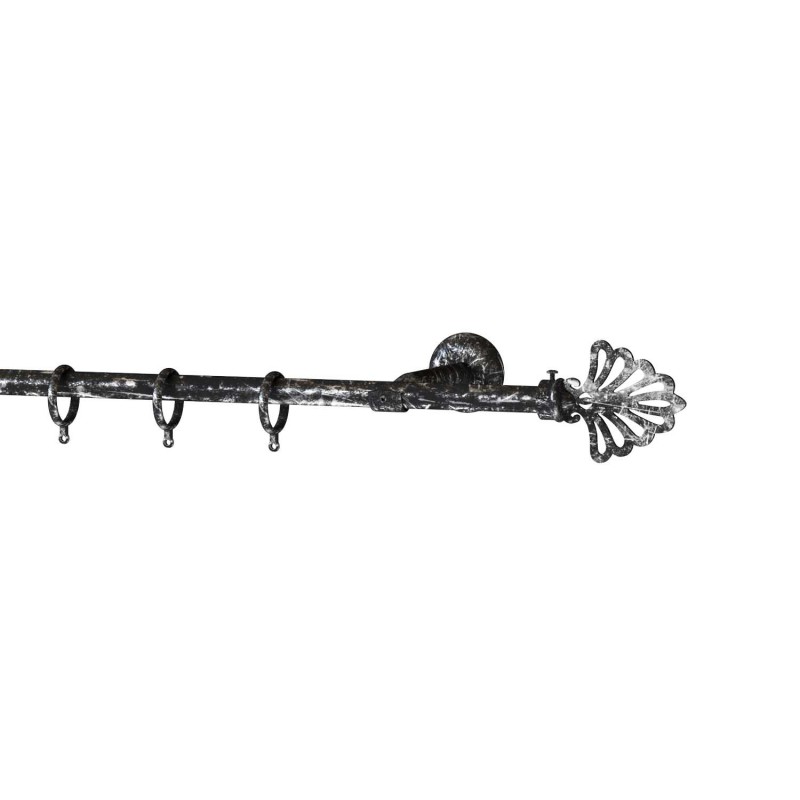 SINGLE CURTAIL ROD SET D.18 / BLACK-SILVER / PEACOCK END SINGLE CURTAIL ROD SET D.18 / BLACK-SILVER / PEACOCK END