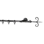 SINGLE CURTAIL ROD SET D.18 / BLACK-SILVER / SPROUT END