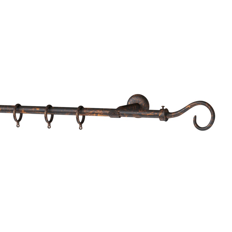 SINGLE CURTAIL ROD SET D.18 / BLACK-COPPER / BISHOP END SINGLE CURTAIL ROD SET D.18 / BLACK-COPPER / BISHOP END