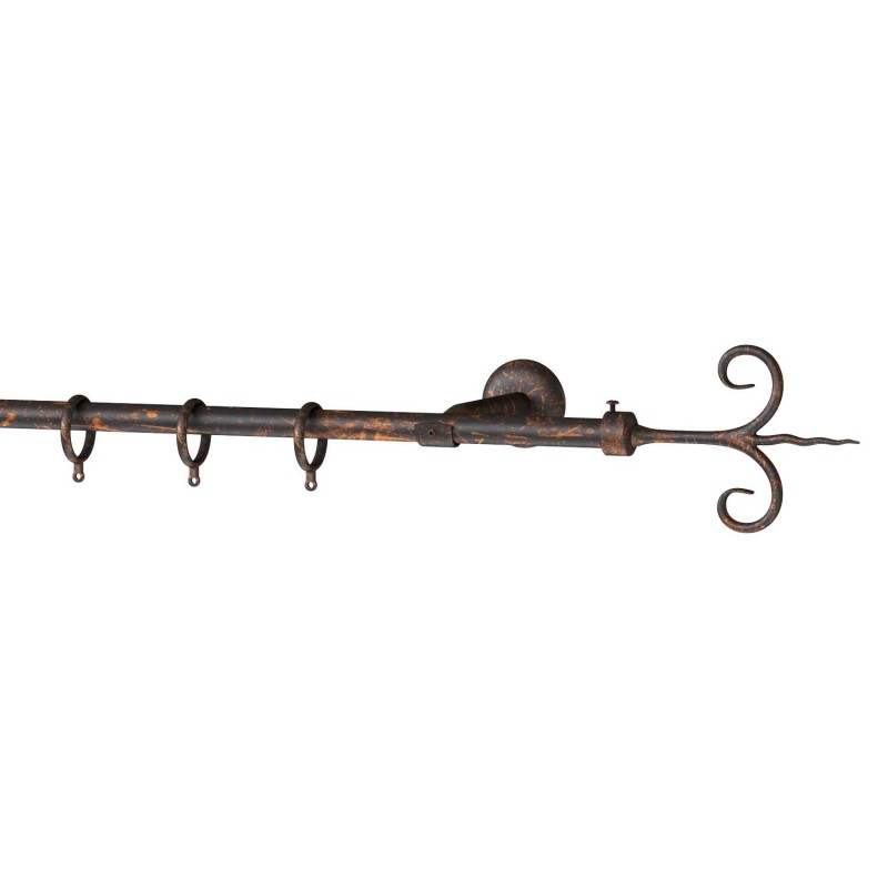 SINGLE CURTAIL ROD SET D.18 / BLACK-COPPER / SPROUT END SINGLE CURTAIL ROD SET D.18 / BLACK-COPPER / SPROUT END