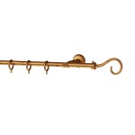 SINGLE CURTAIL ROD SET D.18 / GOLD-ANTIQUE / BISHOP END