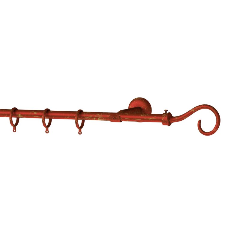SINGLE CURTAIL ROD SET D.18 / GOLD-RED / BISHOP END SINGLE CURTAIL ROD SET D.18 / GOLD-RED / BISHOP END