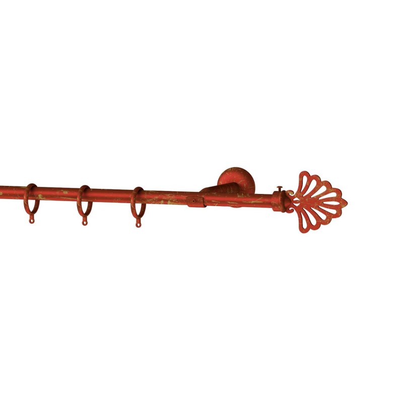 SINGLE CURTAIL ROD SET D.18 / GOLD-RED / PEACOCK END SINGLE CURTAIL ROD SET D.18 / GOLD-RED / PEACOCK END
