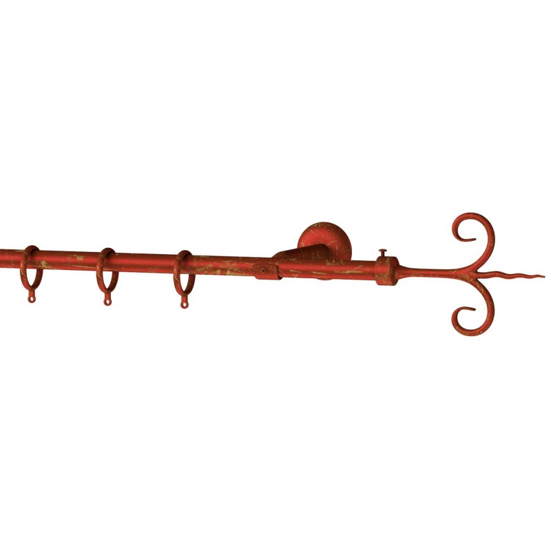 SINGLE CURTAIL ROD SET D.18 / GOLD-RED / SPROUT END SINGLE CURTAIL ROD SET D.18 / GOLD-RED / SPROUT END