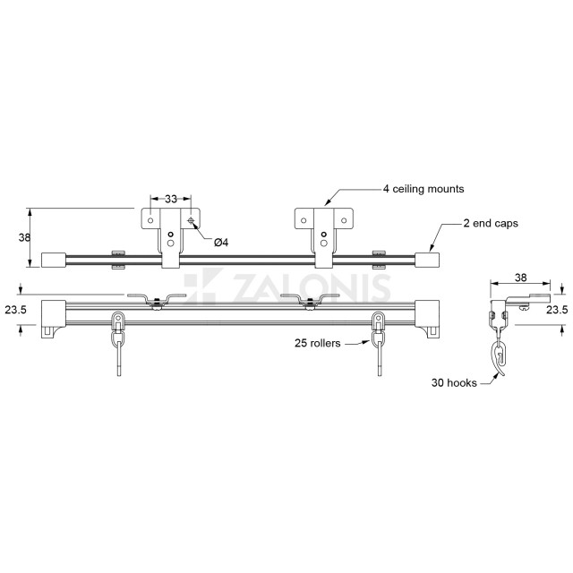 FLEXIBLE ALUMINIUM RAIL / WHITE
