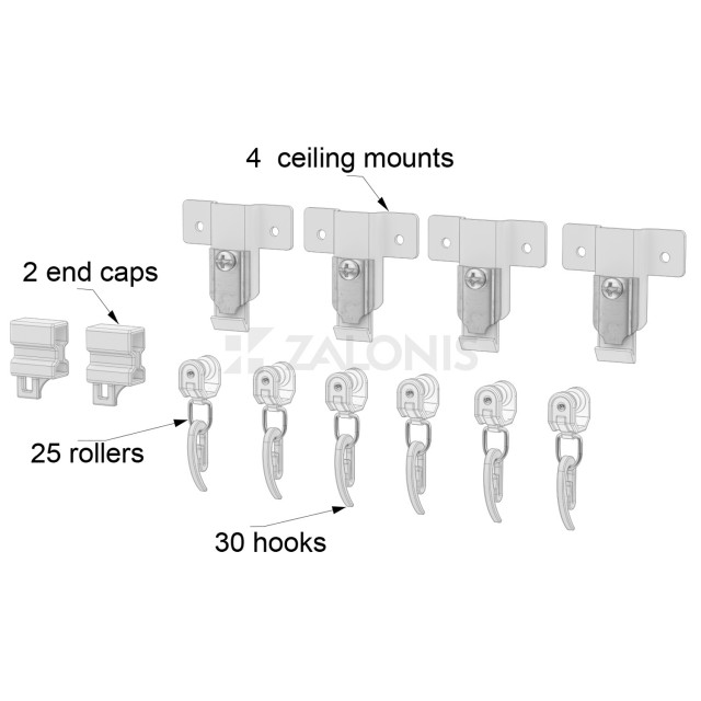 ACCESSORIES FOR FLEXIBLE ALUMINIUM RAIL / WHITE
