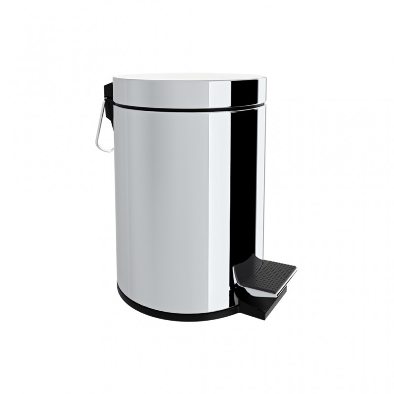BATHROOM BIN 6LT STAINLESS STEEL / CHROME