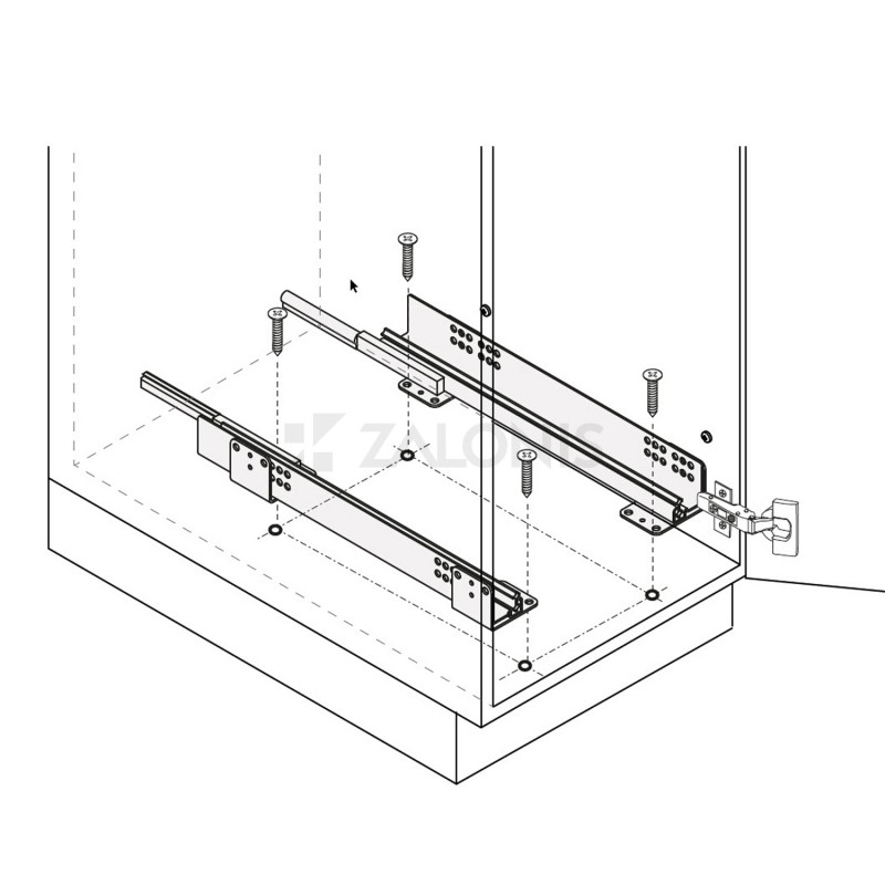 BOTTOM FIXING ACCESORY SET FOR m.749 PULL OUT BASE CABINET RACKS