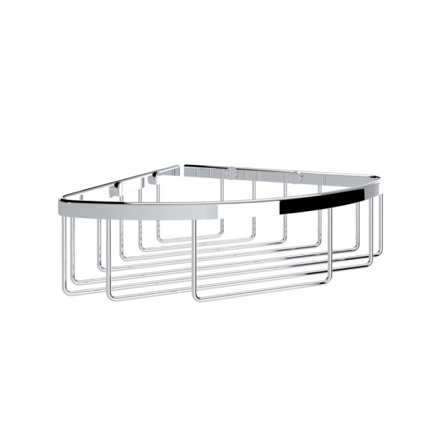 BOTTLE BASKET SHALLOW CORNER CHROME PLATED