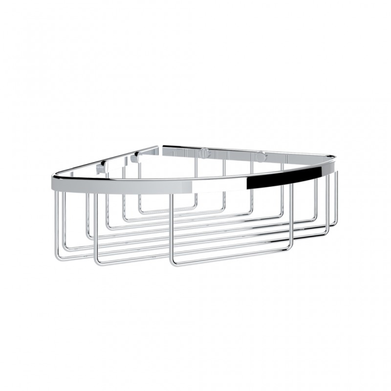 BOTTLE BASKET SHALLOW CORNER CHROME PLATED