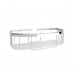 BOTTLE BASKET SHALLOW PARALLELOGRAM CHROME PLATED
