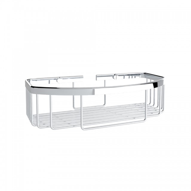 BOTTLE BASKET SHALLOW PARALLELOGRAM CHROME PLATED