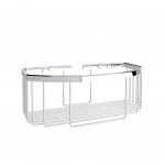 BOTTLE BASKET DEEP PARALLELOGRAM CHROME PLATED