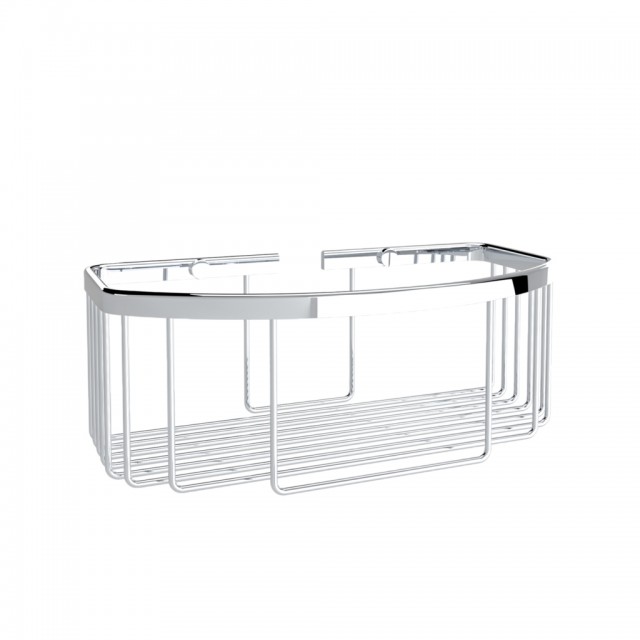 BOTTLE BASKET DEEP PARALLELOGRAM CHROME PLATED