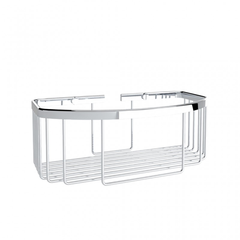 BOTTLE BASKET DEEP PARALLELOGRAM CHROME PLATED