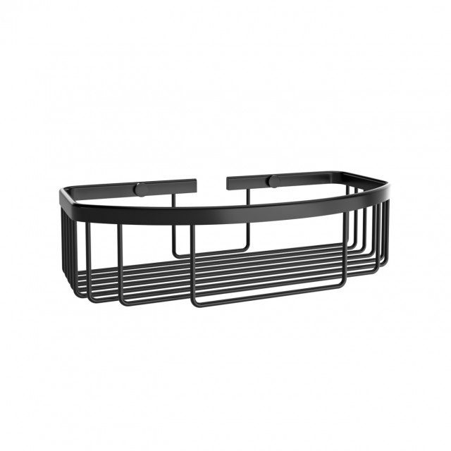 BOTTLE BASKET SHALLOW PARALLELOGRAM BLACK